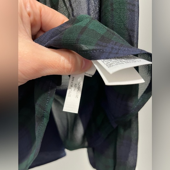 J crew Chiffon shirred-waist top in Black Watch tartan in
Cooper Green Blue sz 0 - Picture 11 of 12